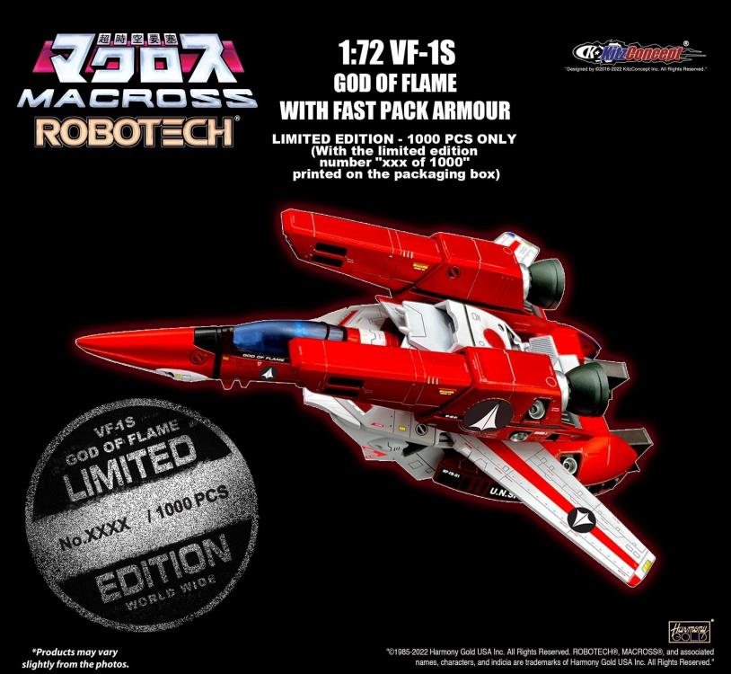 PREORDER KC918 Macross 1/72 VF-1S Limited Edition - God of Flame with Fast Pack Armor