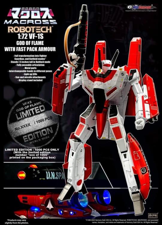 PREORDER KC918 Macross 1/72 VF-1S Limited Edition - God of Flame with Fast Pack Armor