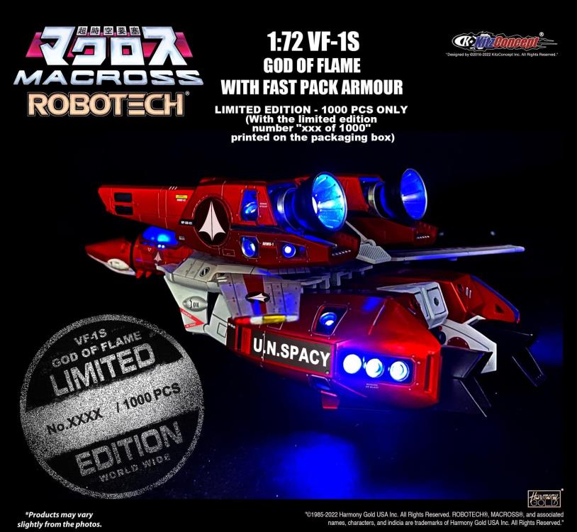 PREORDER KC918 Macross 1/72 VF-1S Limited Edition - God of Flame with Fast Pack Armor