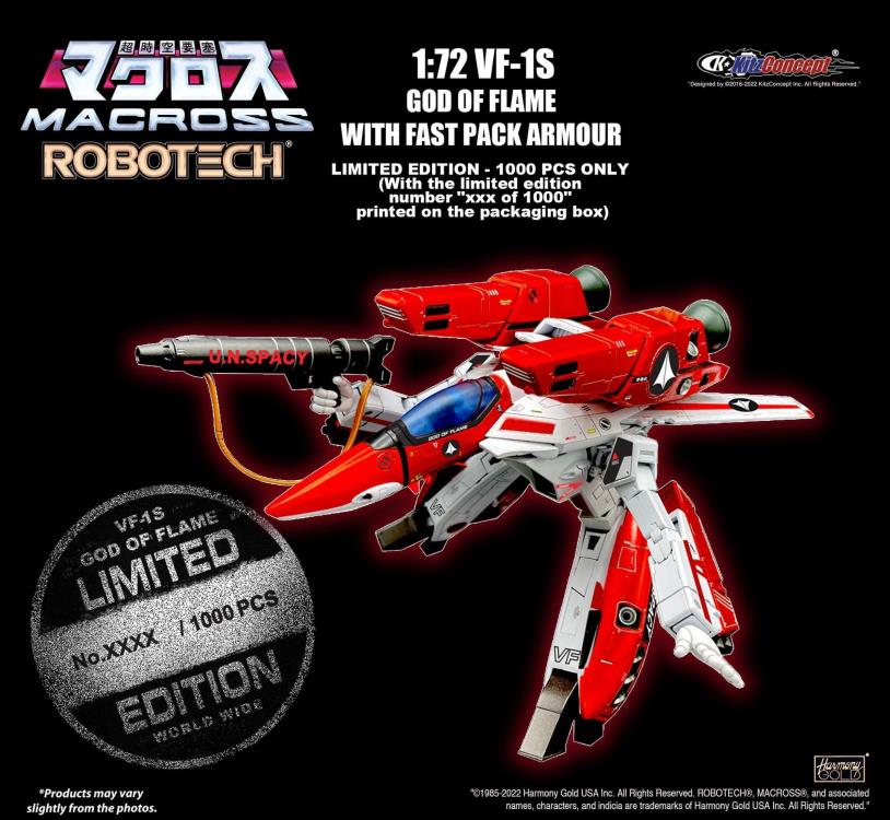 PREORDER KC918 Macross 1/72 VF-1S Limited Edition - God of Flame with Fast Pack Armor