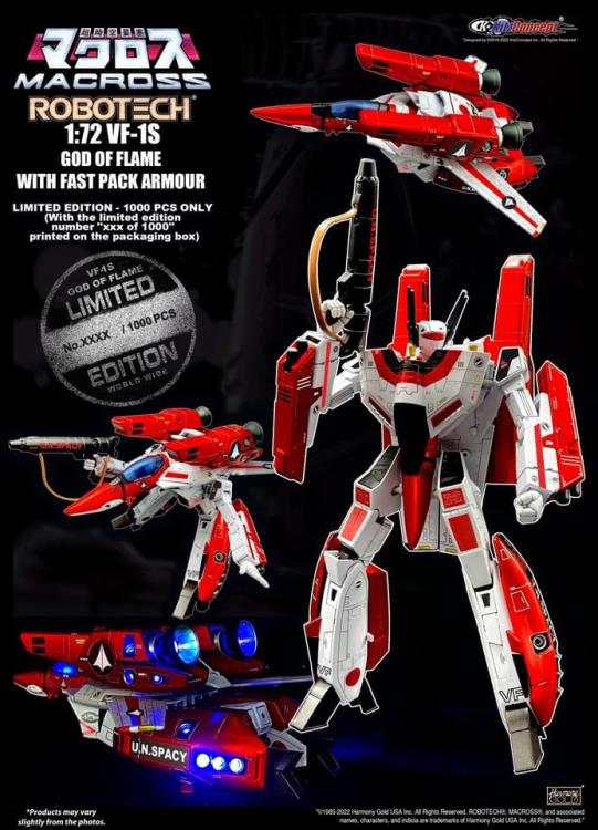 PREORDER KC918 Macross 1/72 VF-1S Limited Edition - God of Flame with Fast Pack Armor